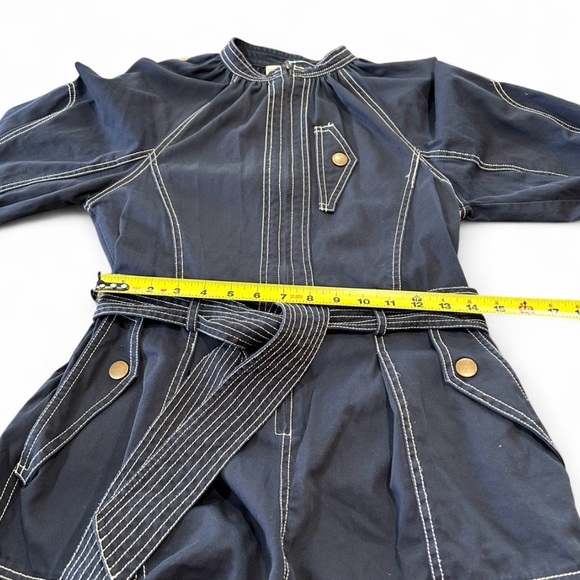 Ulla Johnson Navy Utility Tie-Belt Jacket Romper - Picture 7 of 14